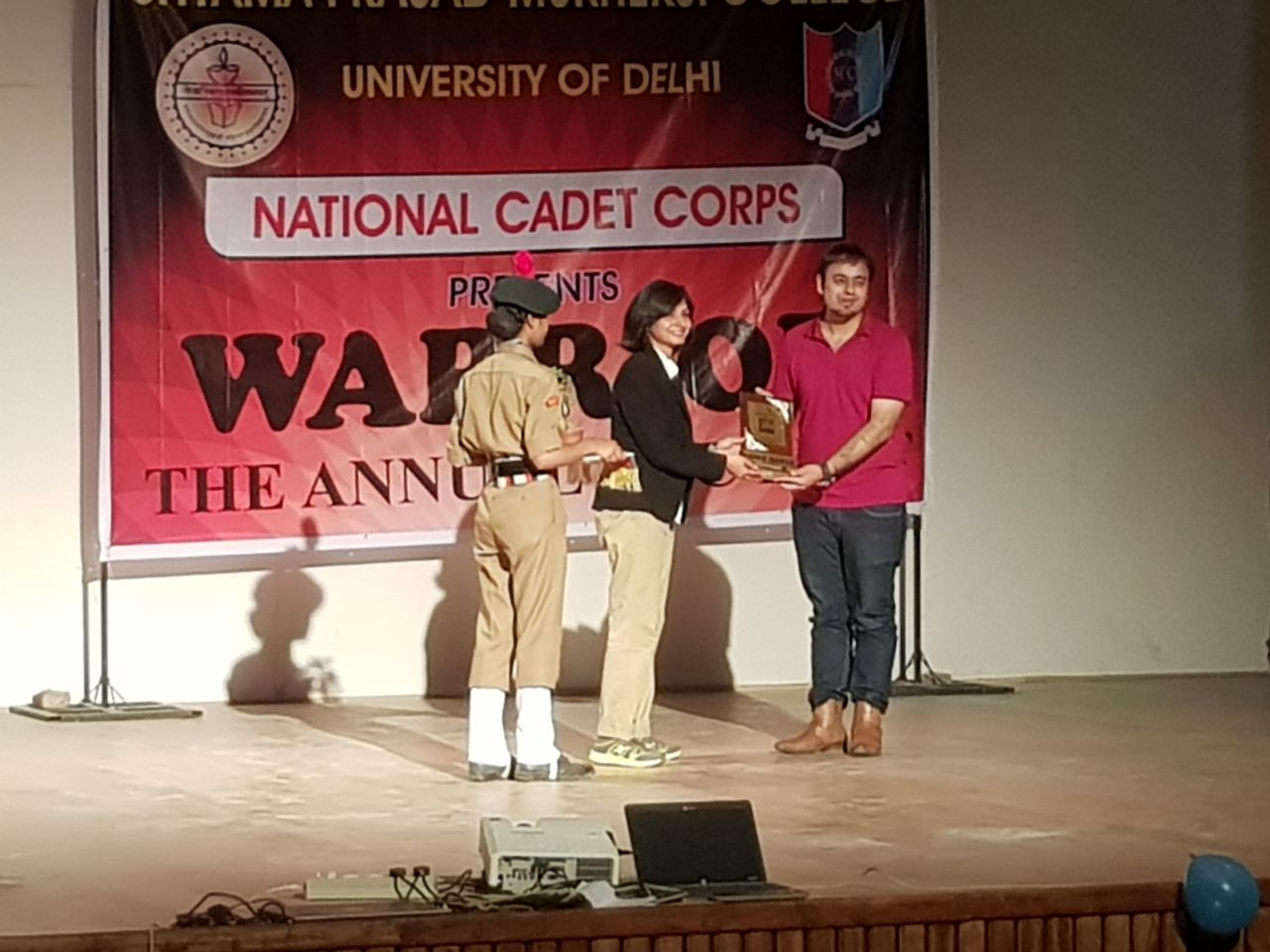 Honoured as a Chief Guest at NCC Annual Fest Warrior 2k18 at Shyama Prasad Mukherjee College.